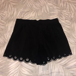 Black scallop shorts